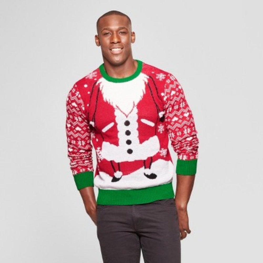 Well Worn Santa Christmas Family Ugly Sweater NWT